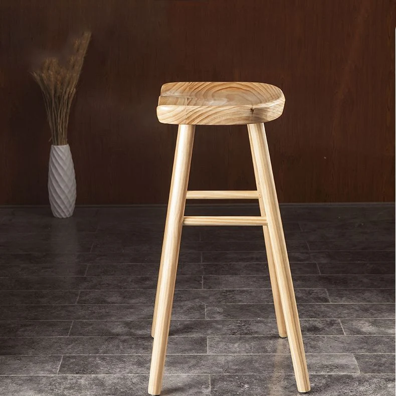 Parkerschroef Industrial Bar and Counter Stool Natuurlijk Finish Stool 4 Legs Brown