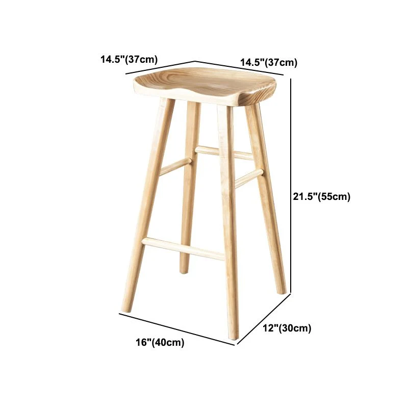 Parkerschroef Industrial Bar and Counter Stool Natuurlijk Finish Stool 4 Legs Brown