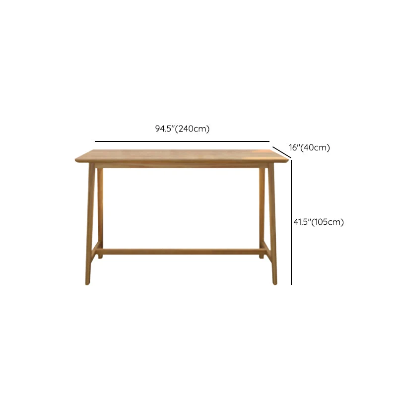 1/4 Pieces Modern Rectangle Massief Wood Pub Table High Stools None