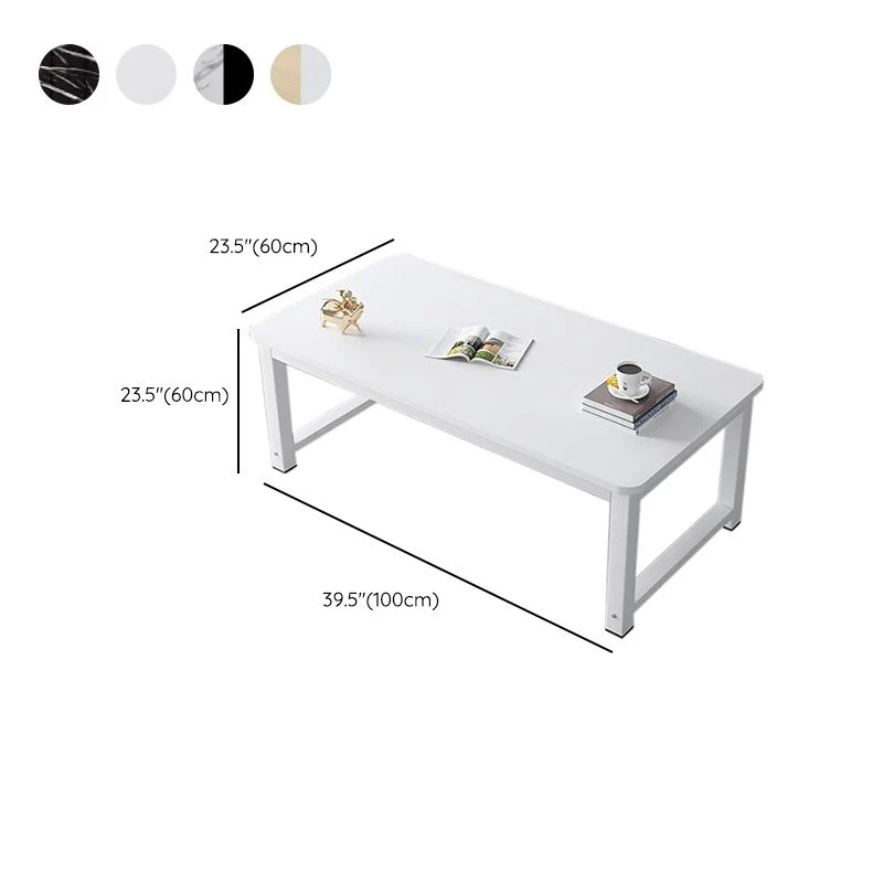 Rectangle Wooden Top Coffee Table Metal Four legs Hedendaags Style voor metaalconstructies 31l
