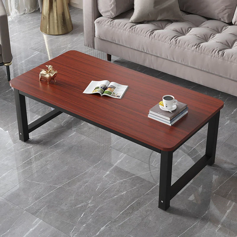 Rectangle Wooden Top Coffee Table Metal Four legs Hedendaags Style voor metaalconstructies 31l