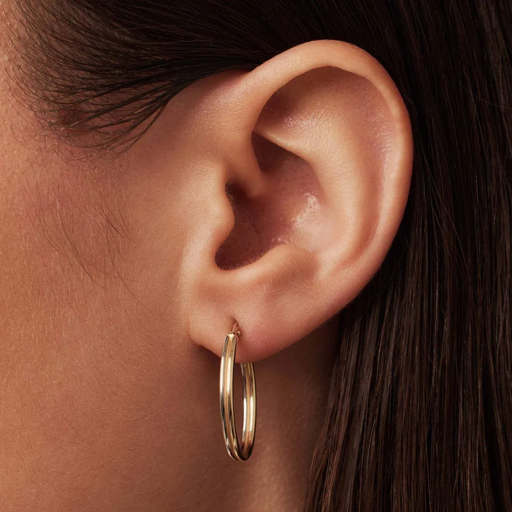 Rivoli Flori 14 karaat gouden oorringen (24 mm) | Voor Professioneel Gebruik