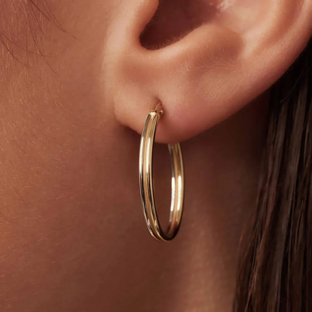 Rivoli Flori 14 karaat gouden oorringen (24 mm) | Voor Professioneel Gebruik
