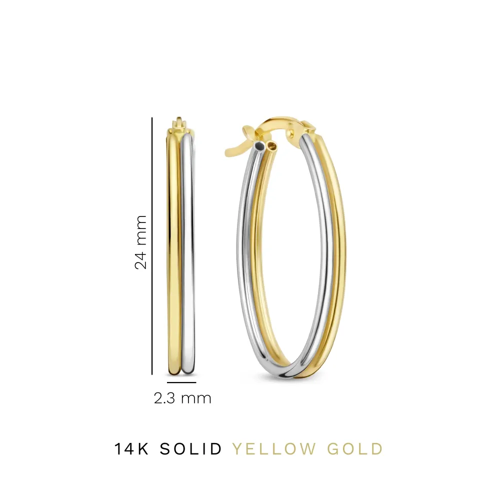 Rivoli Flori 14 karaat gouden oorringen (24 mm) | Voor Professioneel Gebruik