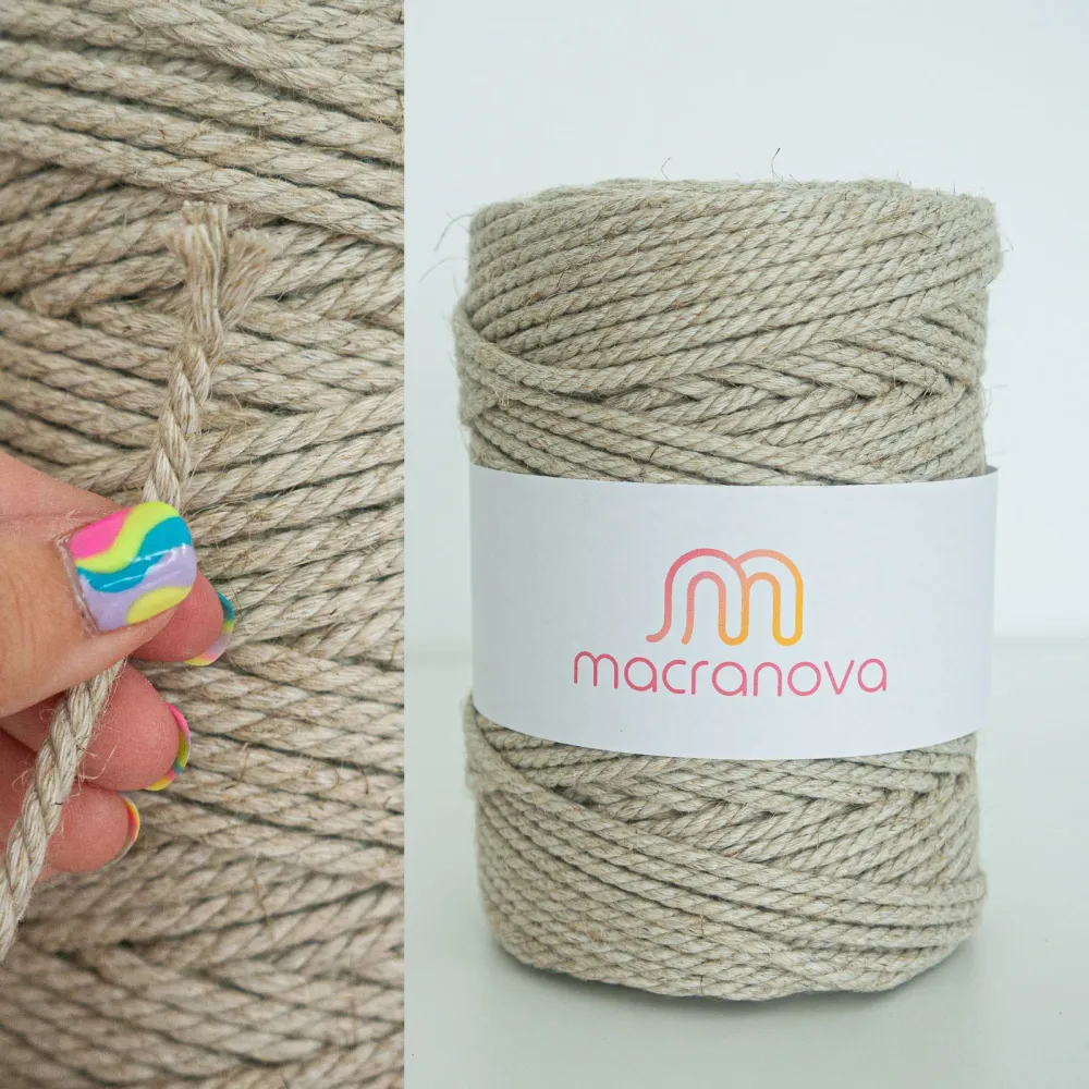 Rustic linnenstof rope 4mm macramé