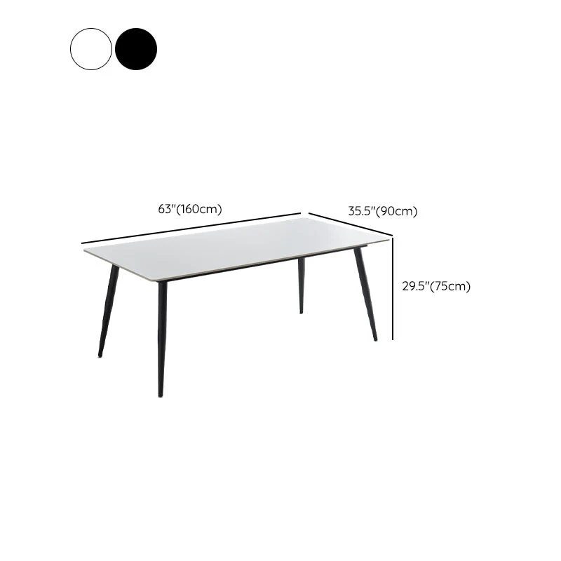 Titanium bout Kitchen Industrial Dinner Table Stone Rectangle 4 Legs Dining Table 39