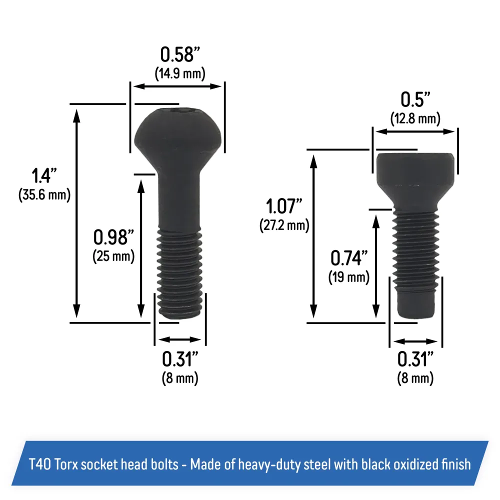 Verwijderbaar Roof Top Panel Hold Down Bolt Set Corvette C4 1984-1996 - 14051183, 14090607 met T-slot