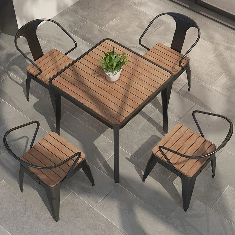 Verzinkte bout Industrial Solid Wood Dining Table Kitchen Table Nature Metaal 4 Legs 27