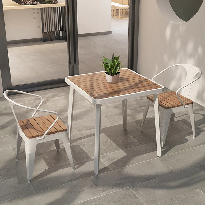 Verzinkte bout Industrial Solid Wood Dining Table Kitchen Table Nature Metaal 4 Legs 27