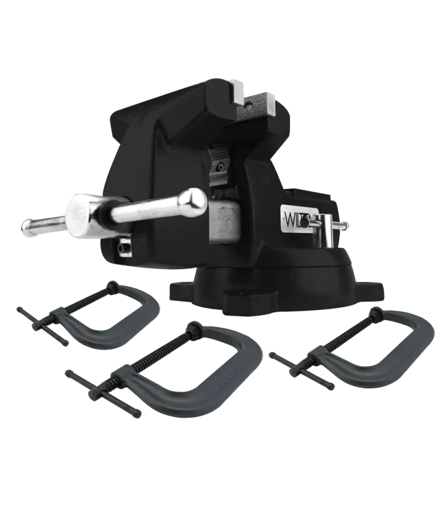 WILTON Holding Sterk Kit, Black 746 Mechanic's Vise, & 3 PC. 400 Series C-Clamp Set