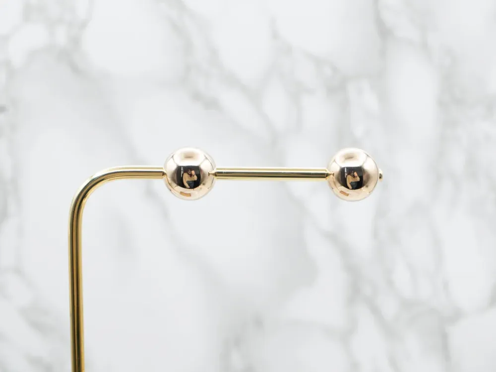 Yellow 14K Verguld Button Stud Earrings
