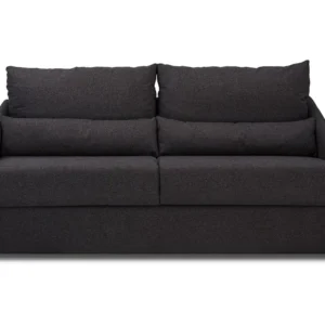 4-zits slaapbank van stof MAJESTY - Antraciet - 160 cm - Matras 14 cm met DIN 934 norm