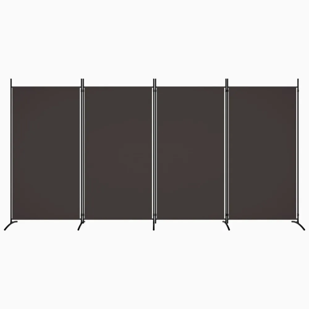 Kamerscherm met 4 panelen 346x180 cm stof bruin