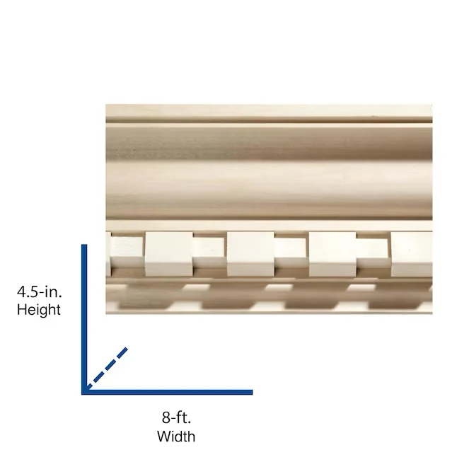 Ornamental Mouldings 4-1/2- x 8-ft Wit Hardwood UnFinished Crown Moulding