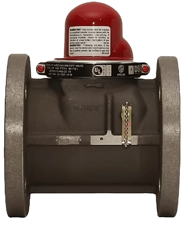 Pacific Seismic Products 316F Series 4" 60PSI Horizontal Inlet Flanged High Pressure Earthquake Gas Shut-Off Valve