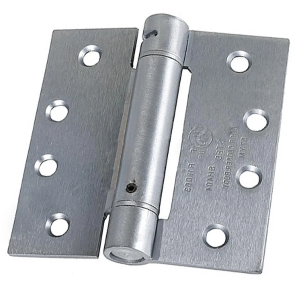 T-slot moer Butt Style 4" x 4" Spring Hinge - Satin Chroom