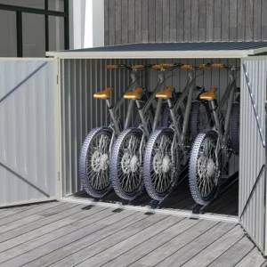 Vleugelmoer Fietsberging van antracietgrijs gegalvaniseerd staal 4m² voor 4 fietsen NIKI