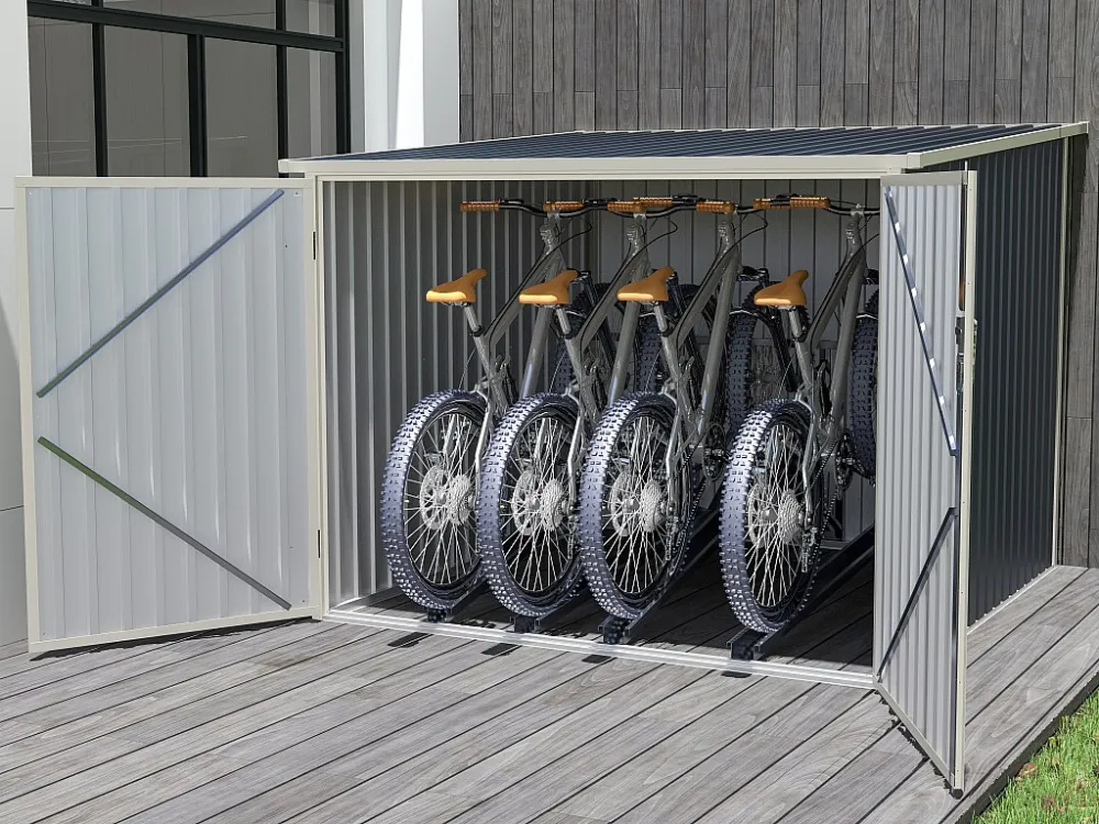 Vleugelmoer Fietsberging van antracietgrijs gegalvaniseerd staal 4m² voor 4 fietsen NIKI