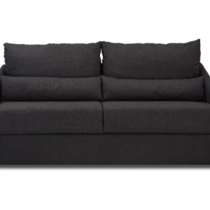 Zeskant moer 4-zits slaapbank van stof MAJESTY - Antraciet - brede 160 cm - Matras 14 cm