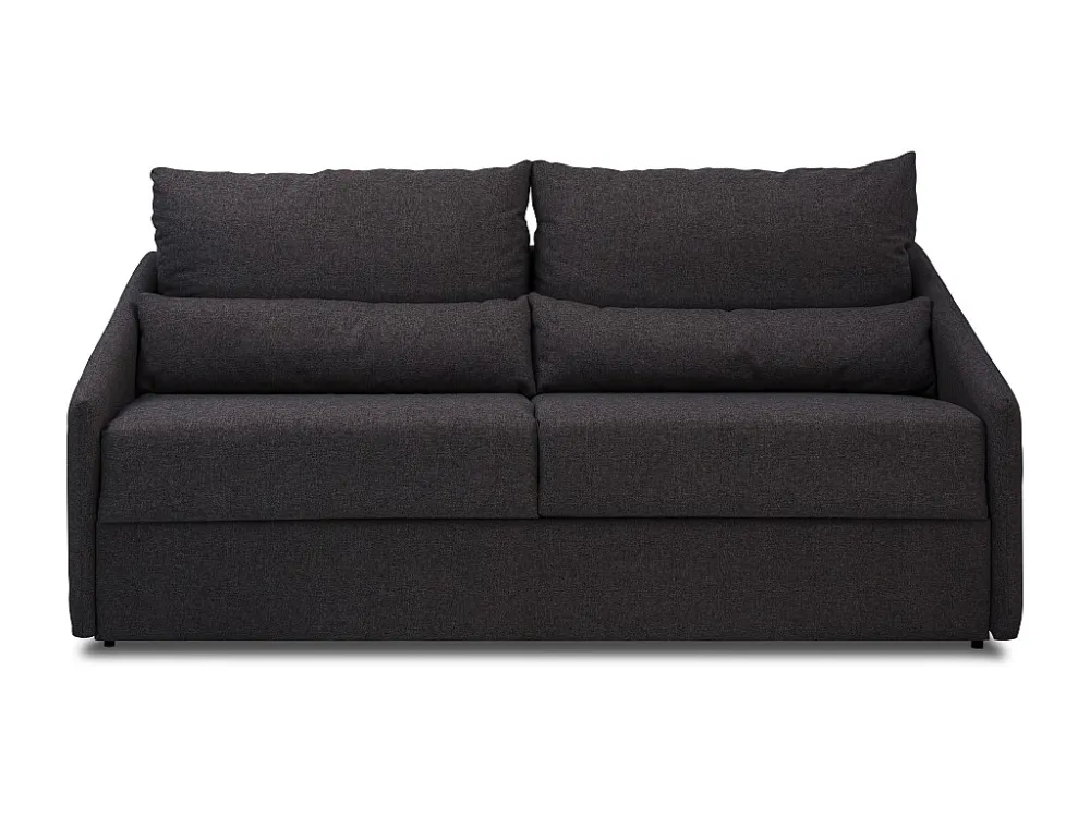 Zeskant moer 4-zits slaapbank van stof MAJESTY - Antraciet - brede 160 cm - Matras 14 cm
