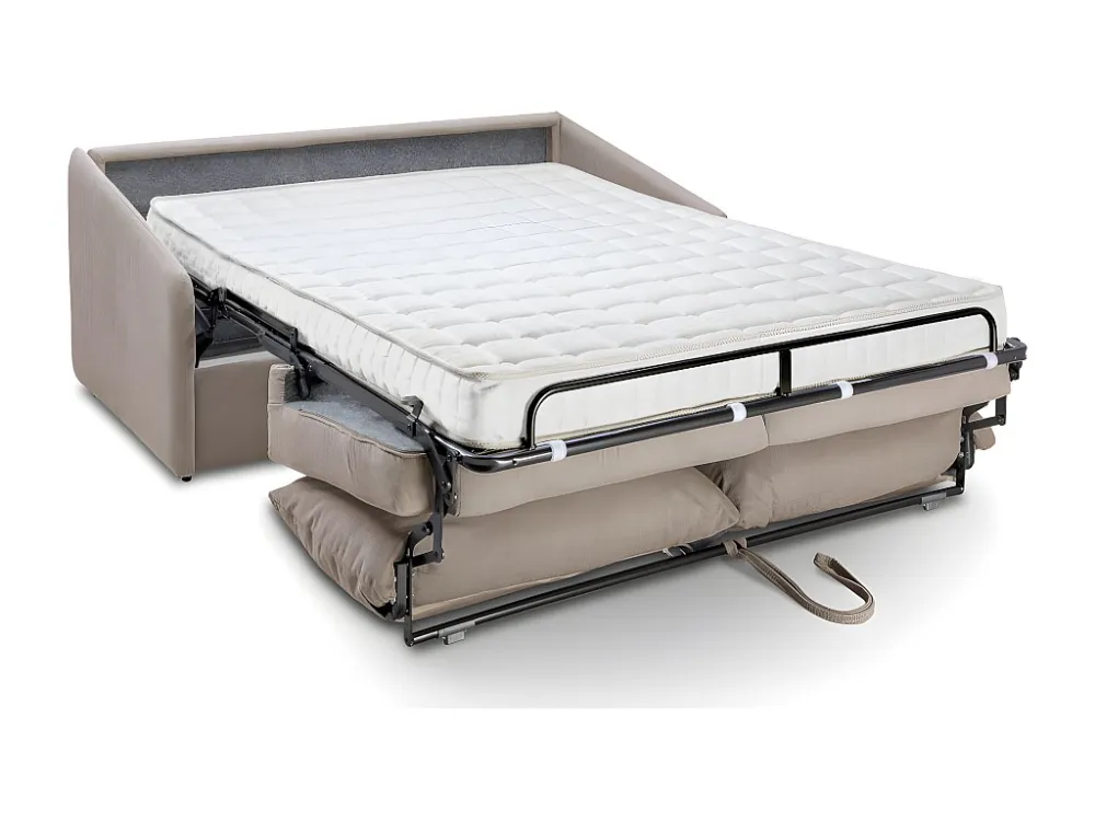 Zeskant moer 4-zits slaapbank van stof MAJESTY - Antraciet - brede 160 cm - Matras 14 cm
