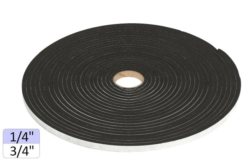 Adhesive, Closed Cell 1/4" Neoprene Foam Tape - 3/4" Width - DIN 125 Norm