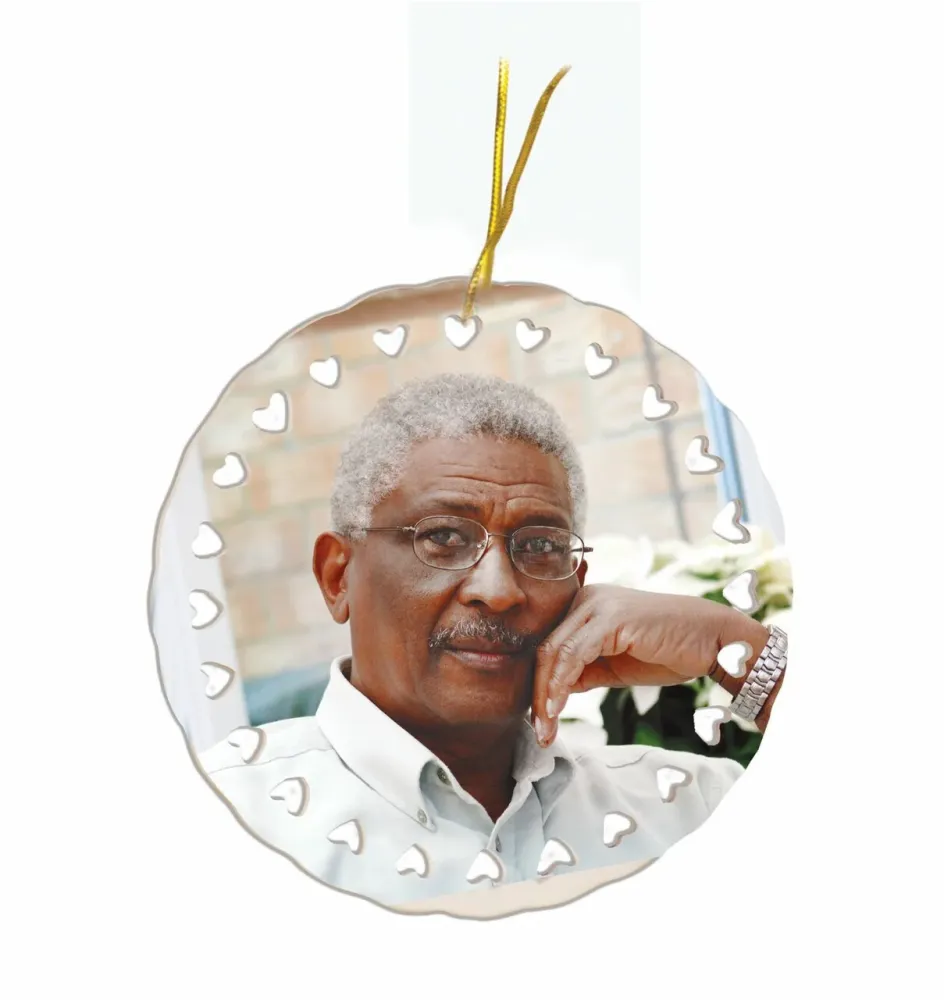 4" Ceramic Round Memory Christmas Ornament