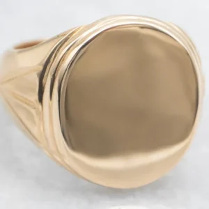 Gegalvaniseerd RVS Circa 1940's Oval Top Signet Ring