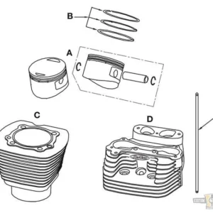 Gegalvaniseerde ring Piston Rings Rev Tech Gen.4 Engines .010 mm 2061 Harley-Davidson