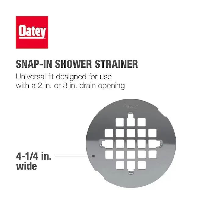 Oatey 4-1/4- Snap-Tite Round Stainless Rvs Strainer