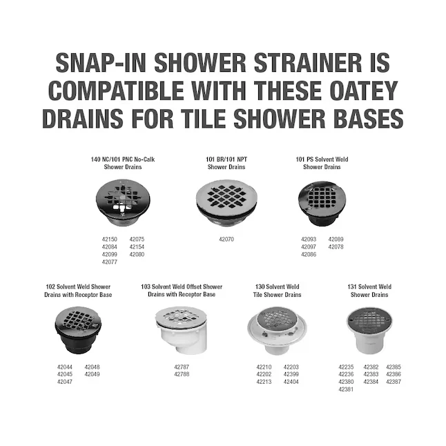 Oatey 4-1/4- Snap-Tite Round Stainless Rvs Strainer