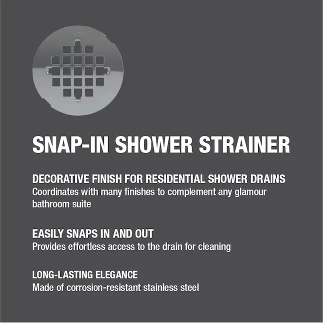 Oatey 4-1/4- Snap-Tite Round Stainless Rvs Strainer