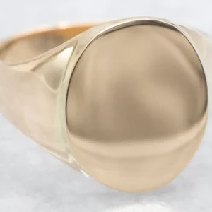 Plain 14-Karat Verguld Oval Signet Ring