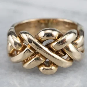 Unisex 14 Karat Verguld Puzzle Ring
