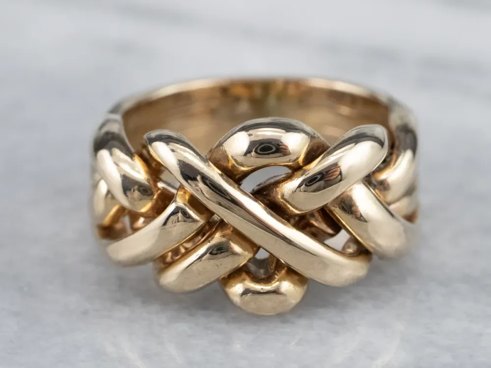 Unisex 14 Karat Verguld Puzzle Ring