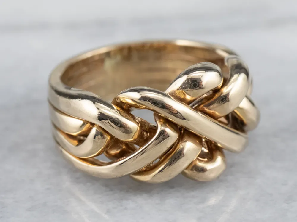 Unisex 14 Karat Verguld Puzzle Ring