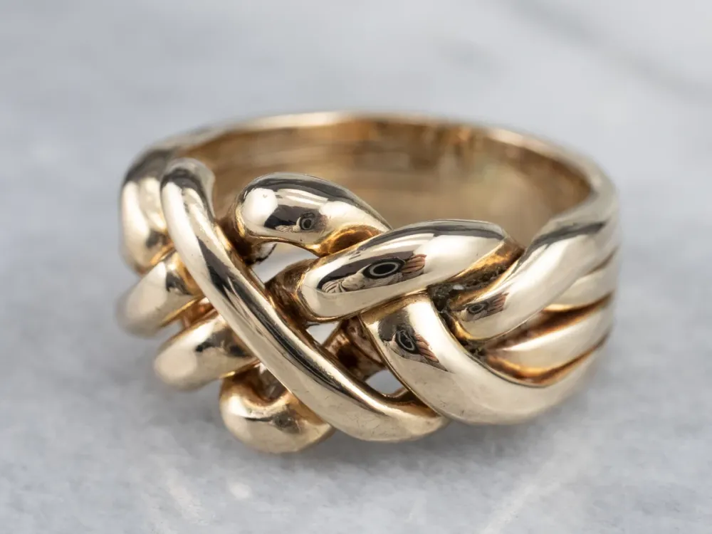 Unisex 14 Karat Verguld Puzzle Ring
