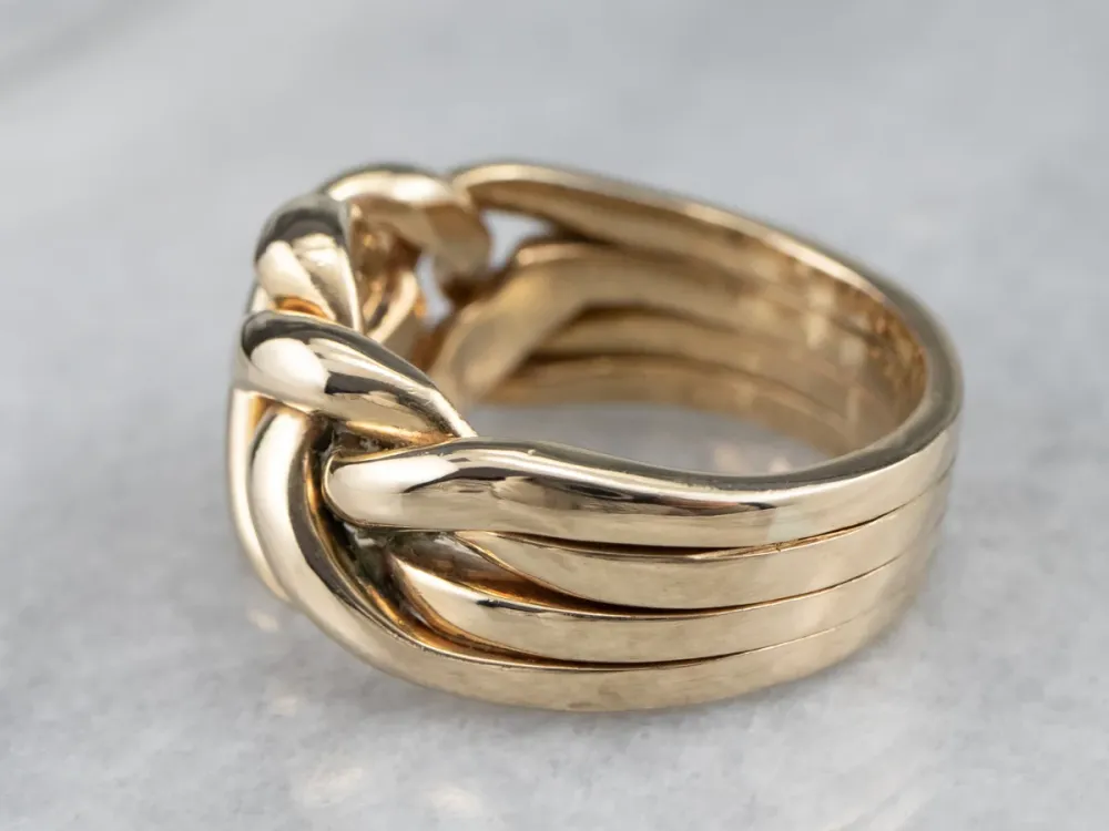 Unisex 14 Karat Verguld Puzzle Ring