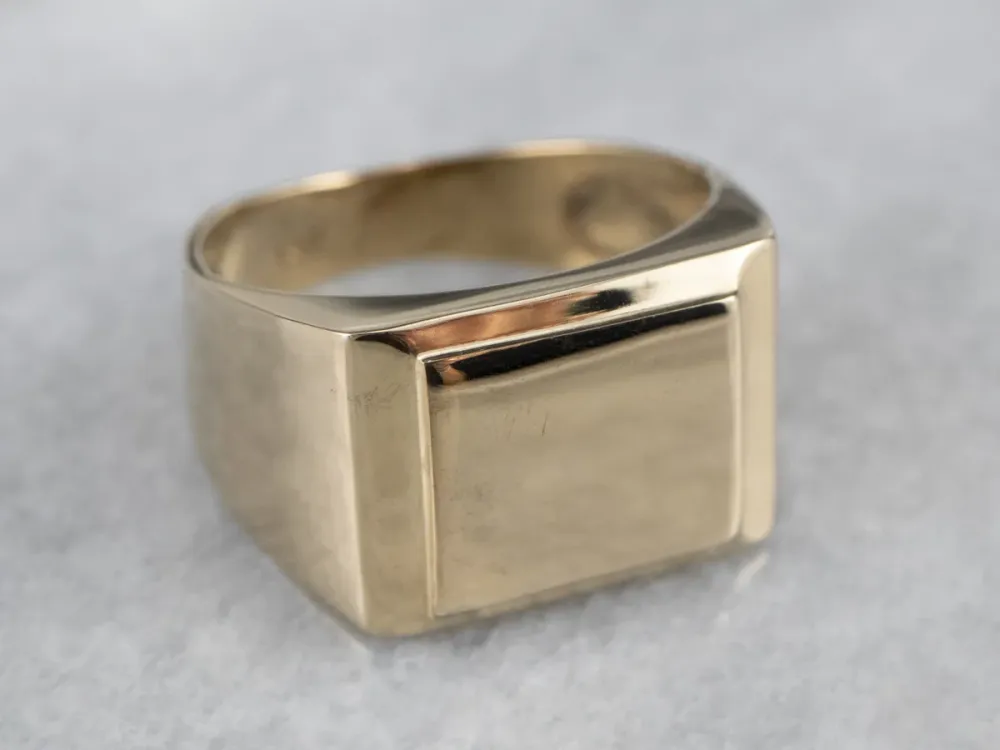 Vintage 14K Goud Signet Ring