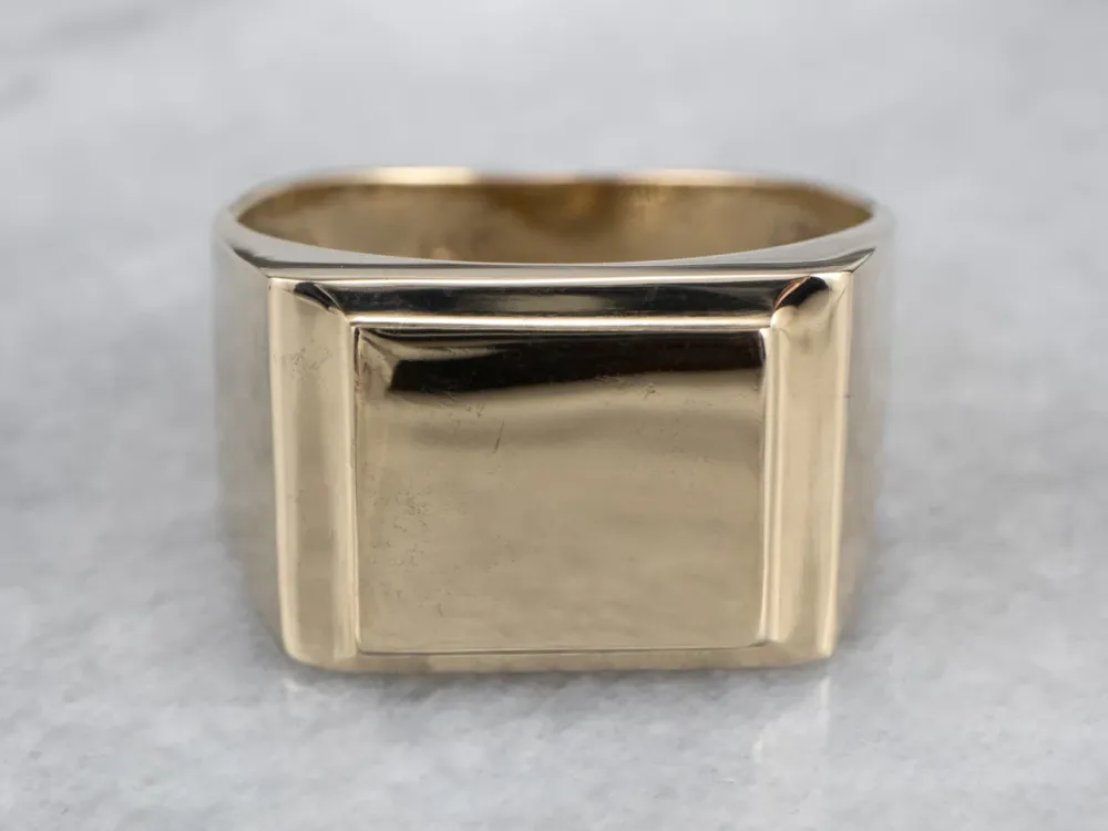 Vintage 14K Goud Signet Ring