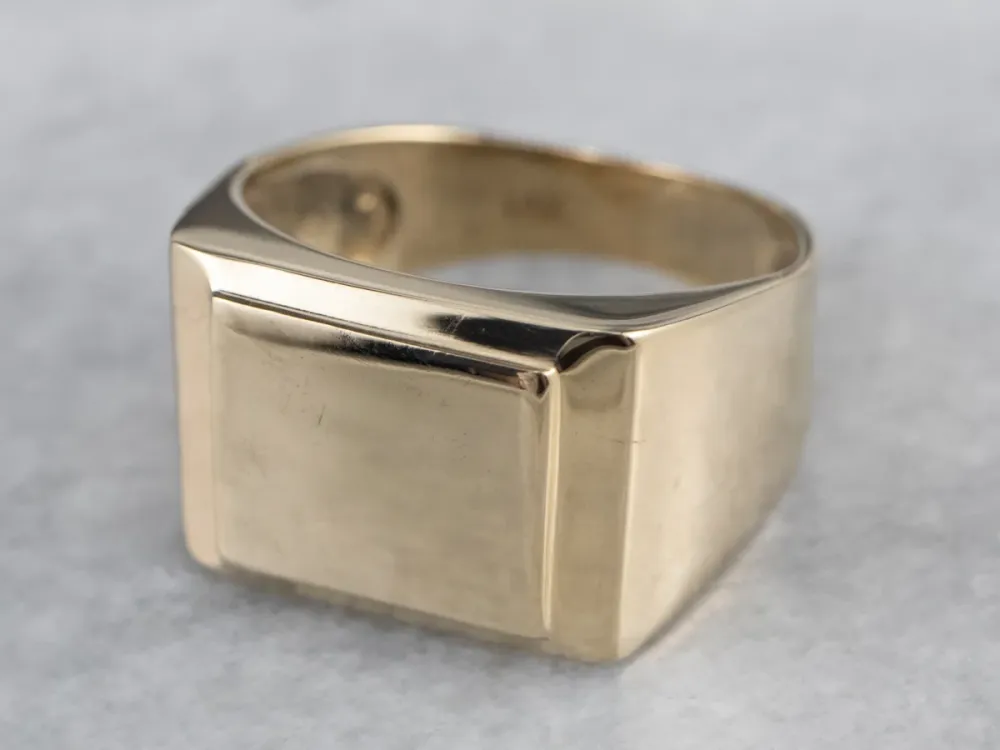 Vintage 14K Goud Signet Ring