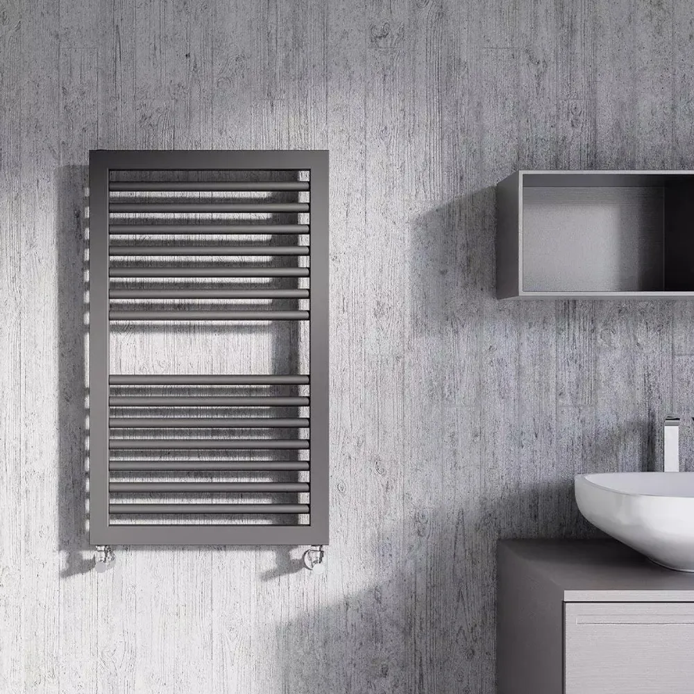 Hydraulic towel warmer model Asti 823x500 straight - Anthracite met Inbus Sleutel