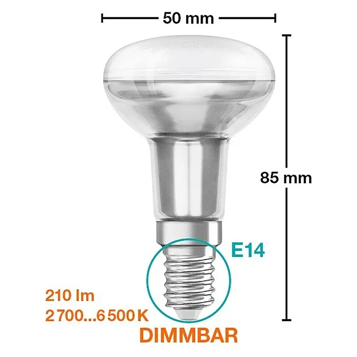 Ledvance Ledlamp R50 - E14, Dimbaar, Zacht wit, 330 W