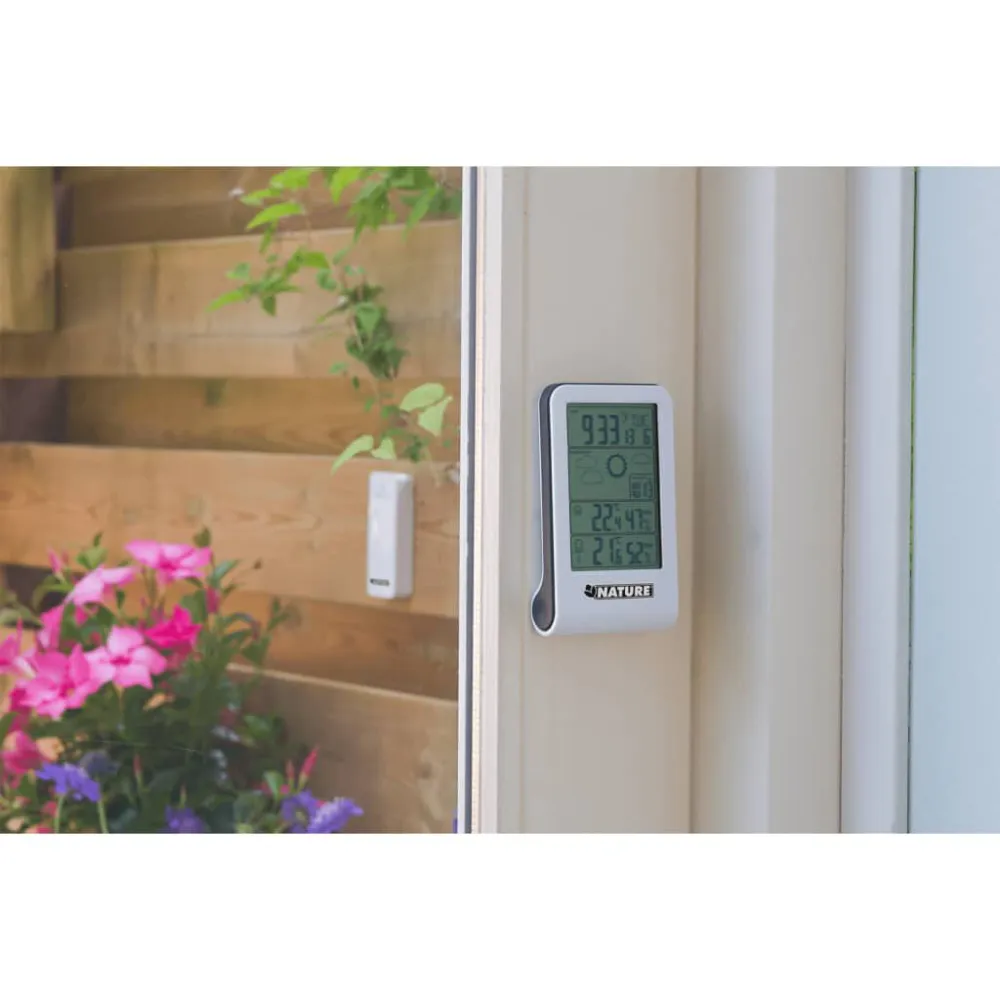 Nature Weerstation digitaal H14x8,5x3 cm wit