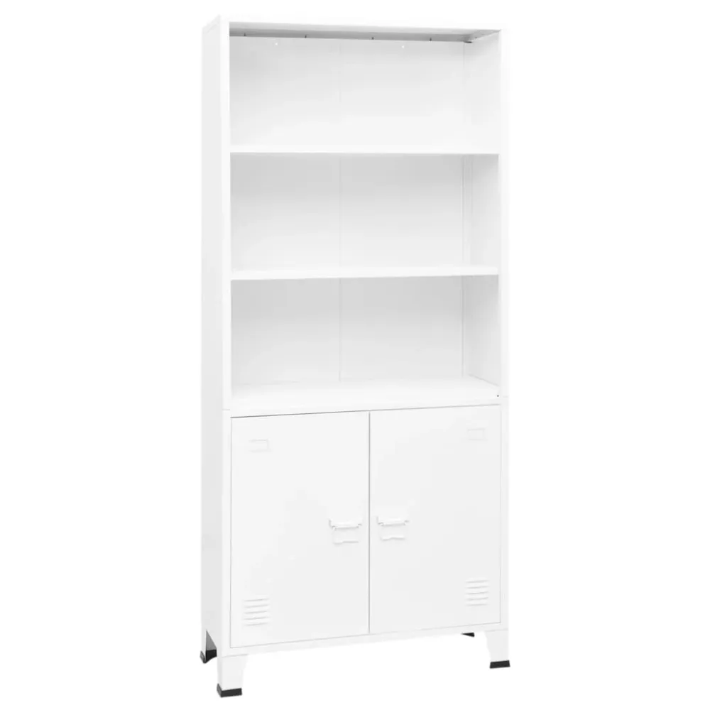 Boekenkast industrieel 80x32x180 cm staal wit