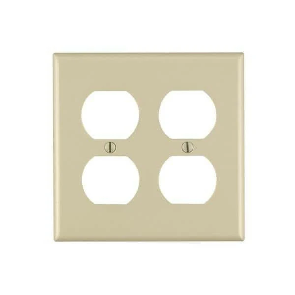 2-Gang Receptacle Wall Plate - Ivory Set van 50