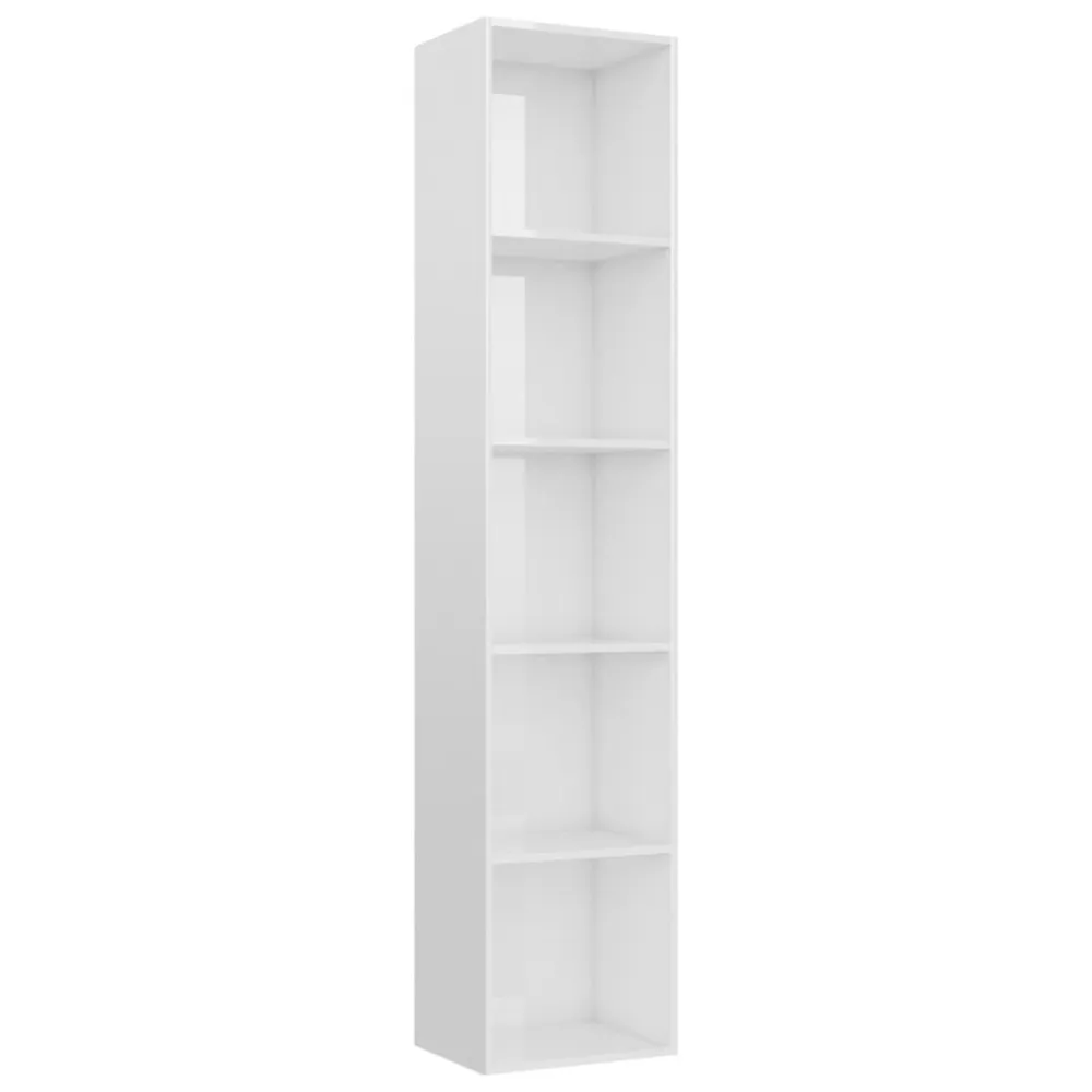 Boekenkast 40x30x189 cm spaanplaat hoogglans wit