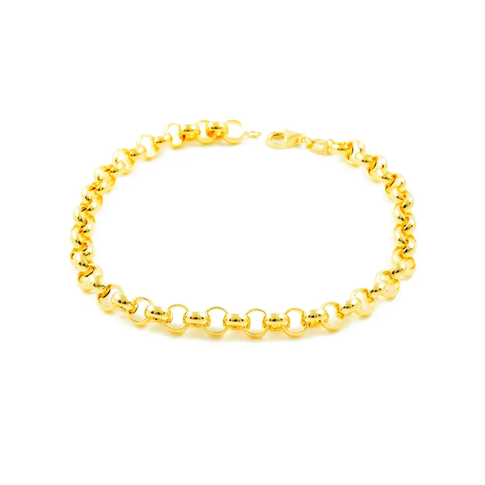 18ct Yellow Gold Women's Bracelet (6.5mm) Shine 20cm