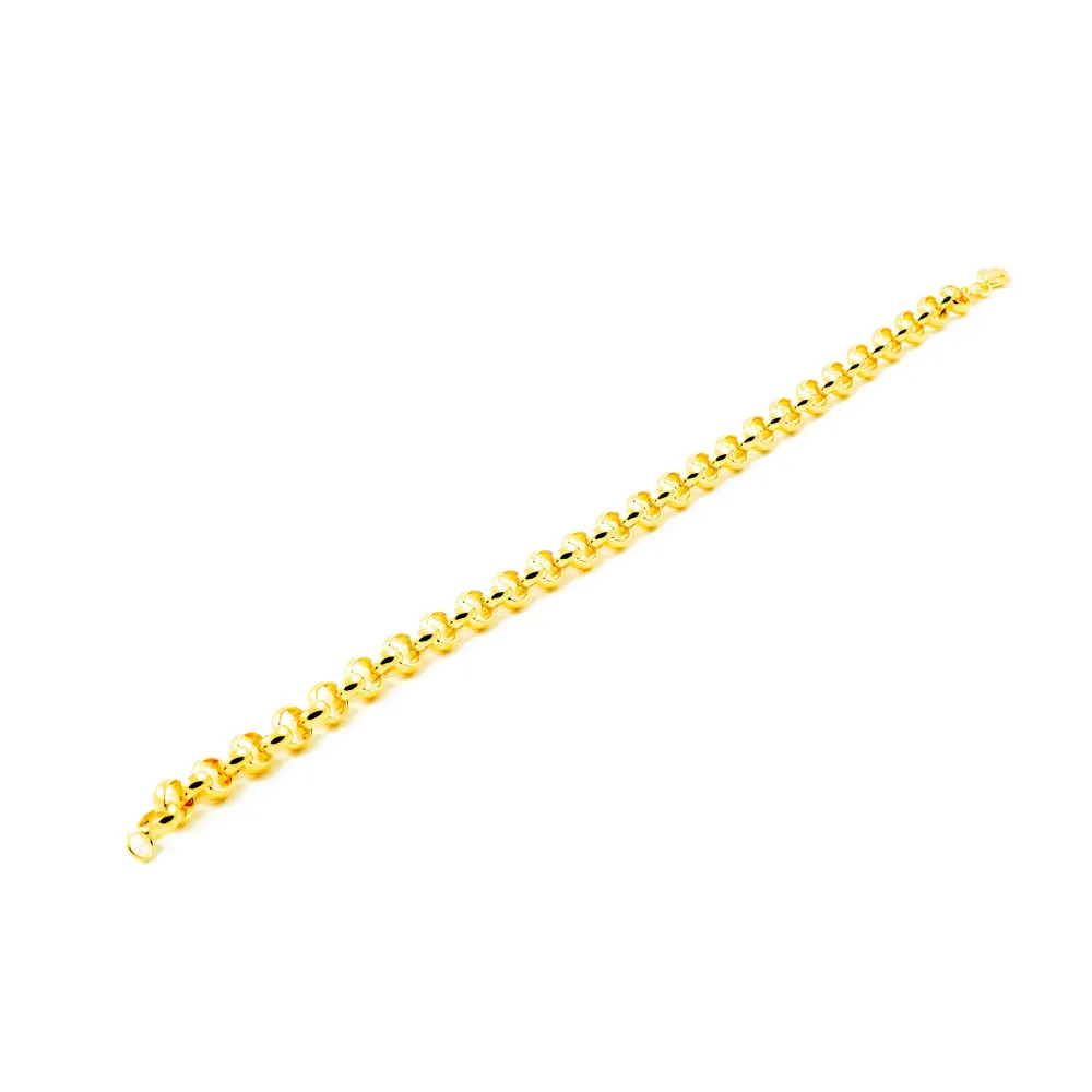 18ct Yellow Gold Women's Bracelet (6.5mm) Shine 20cm