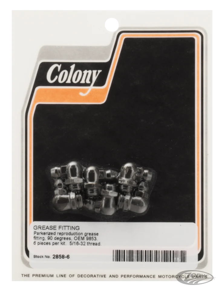 6-pck Colony Grease Fitting, verchroomd Harley-Davidson